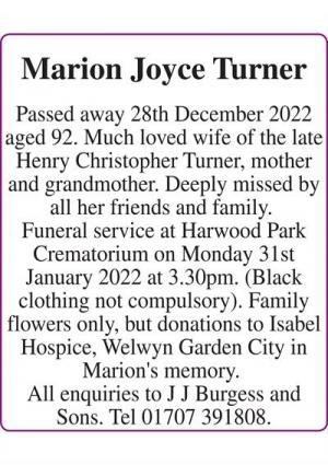 Marion Joyce Turner