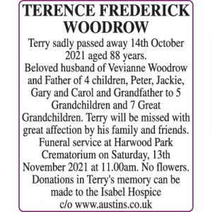 TERENCE FREDERICK WOODROW