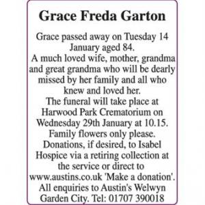 Grace Freda Garton