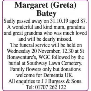 Margaret (Greta) Batey