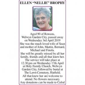 Ellen Nellie Brophy