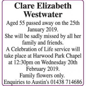 Clare Elizabeth Westwater