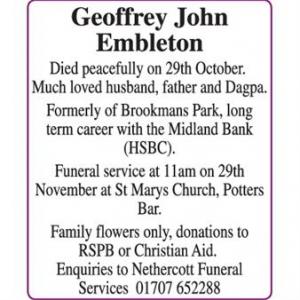 Geoffrey John Embleton