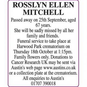 Rosslyn Ellen Mitchell