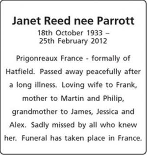 Janet Reed nee Parrott